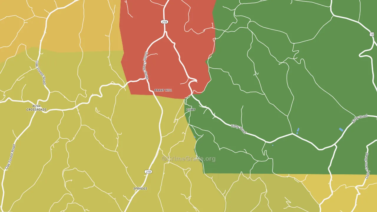 Gump, PA Map of Assault Rates