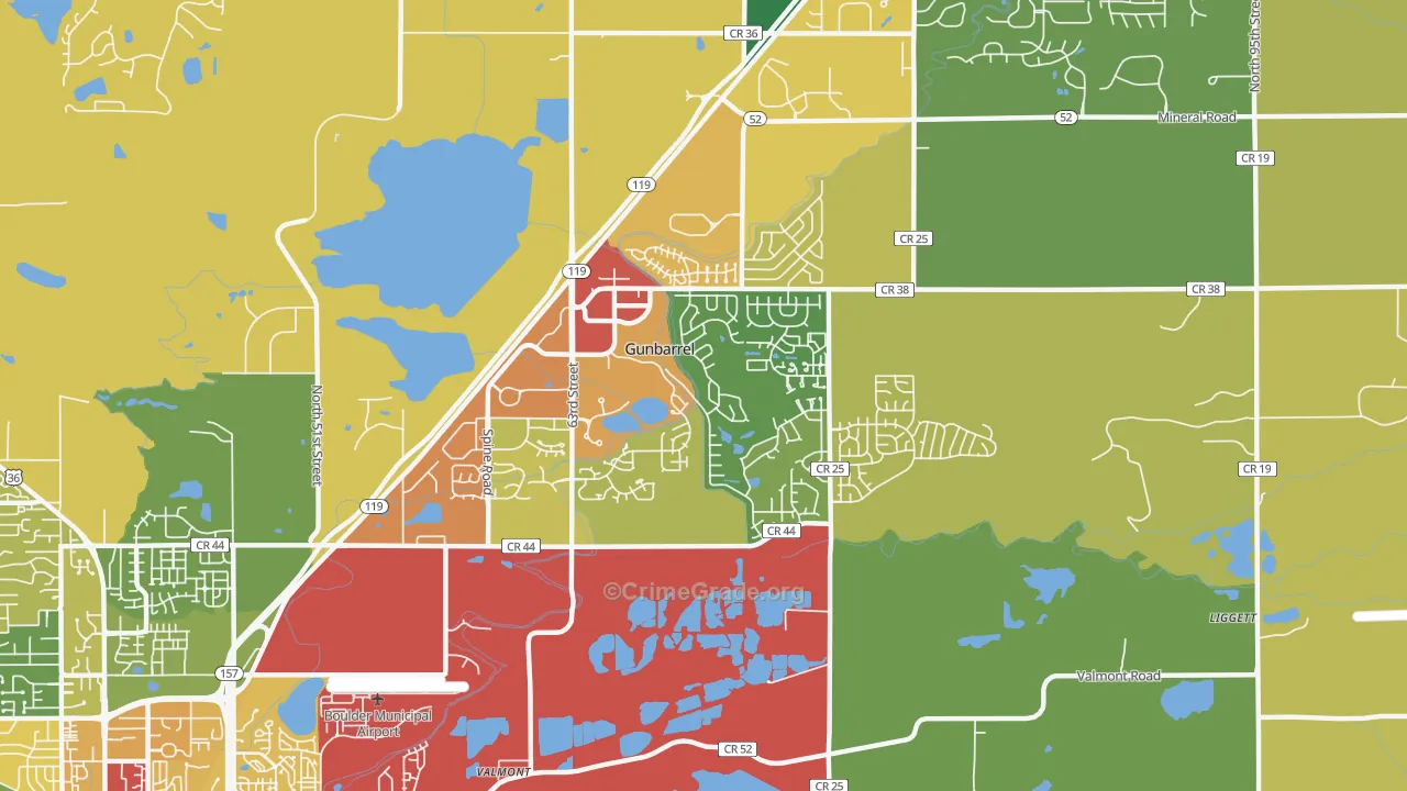Gunbarrel, CO Map of Assault Rates