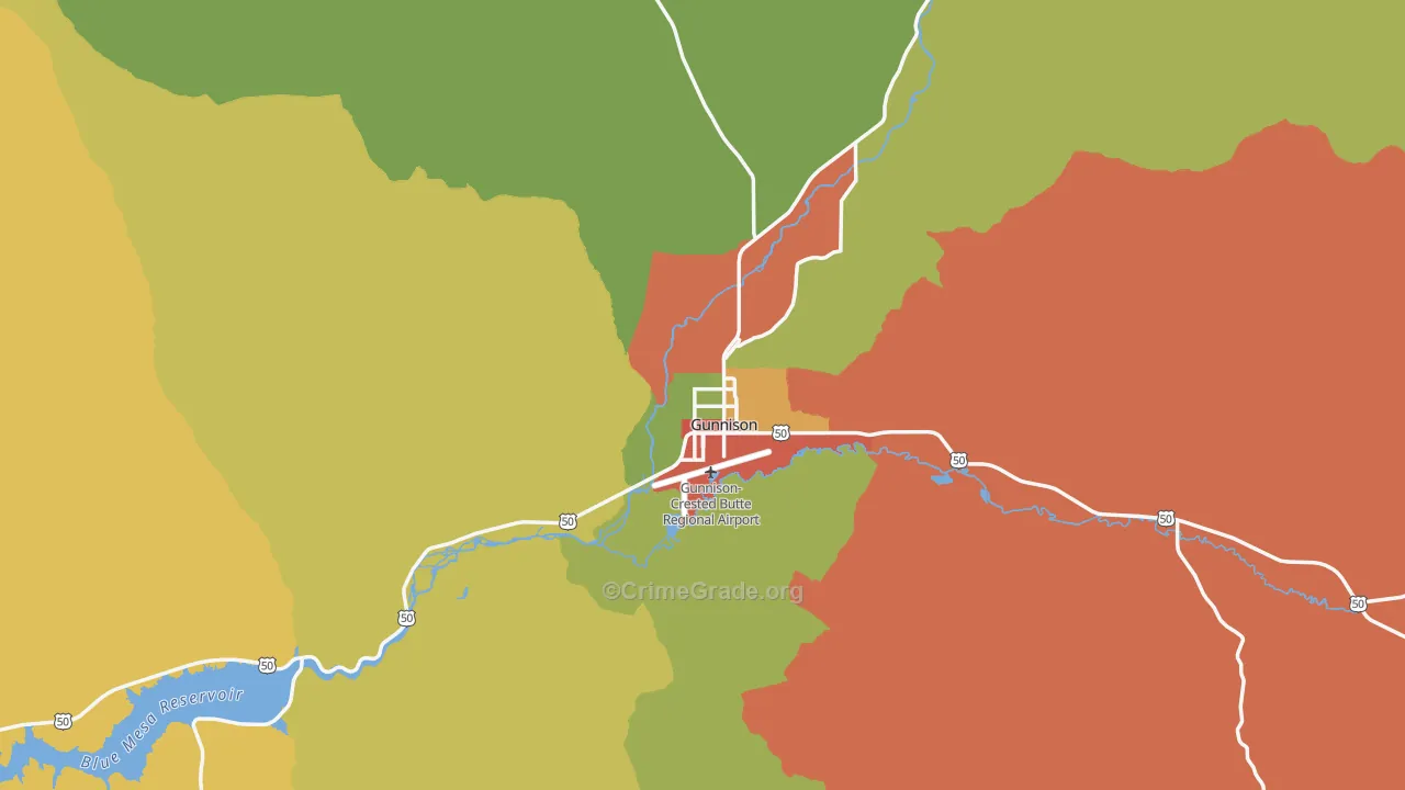 Gunnison, CO Map of Assault Rates