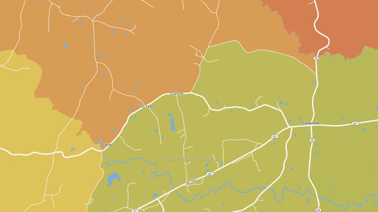 Gupton, NC Map of Assault Rates