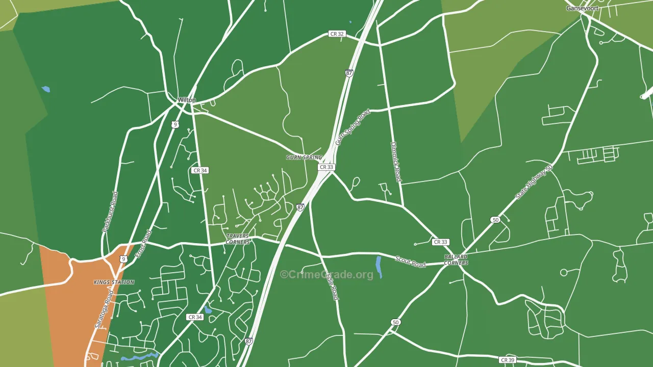 Gurn Spring, NY Map of Assault Rates