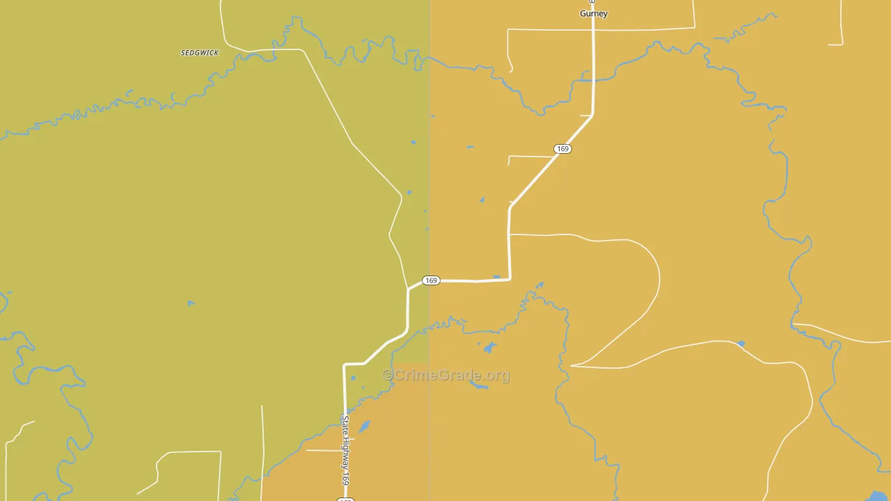 Gurney, WI Map of Assault Rates