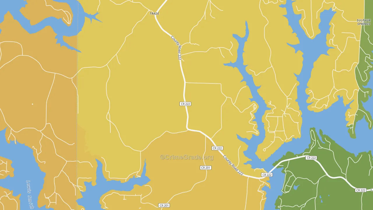 Guthery Crossroads, AL Map of Assault Rates