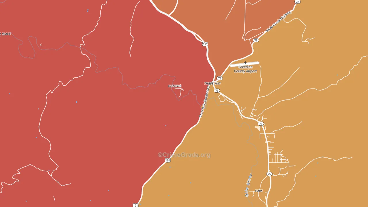 Guthrie, AZ Map of Assault Rates