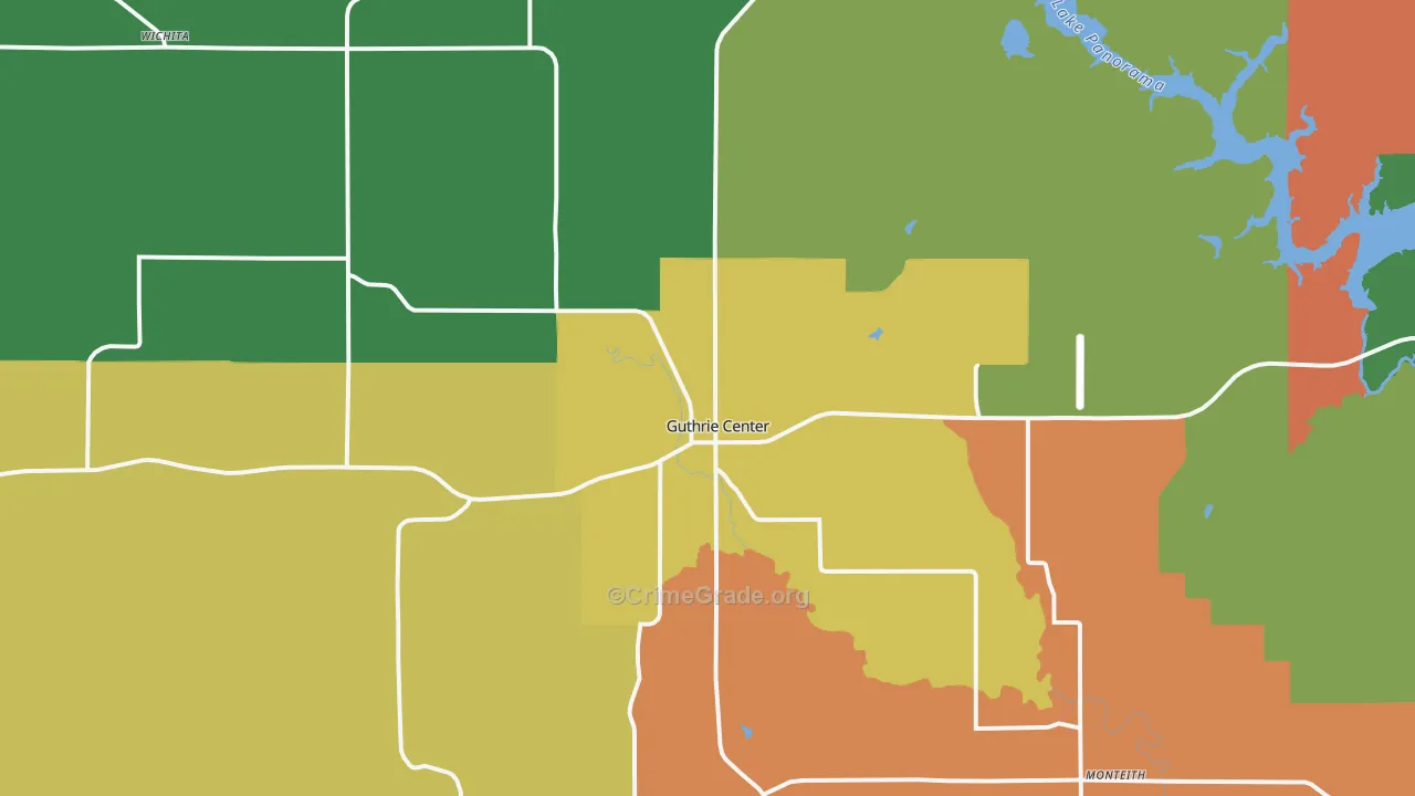 Guthrie Center, IA Map of Assault Rates