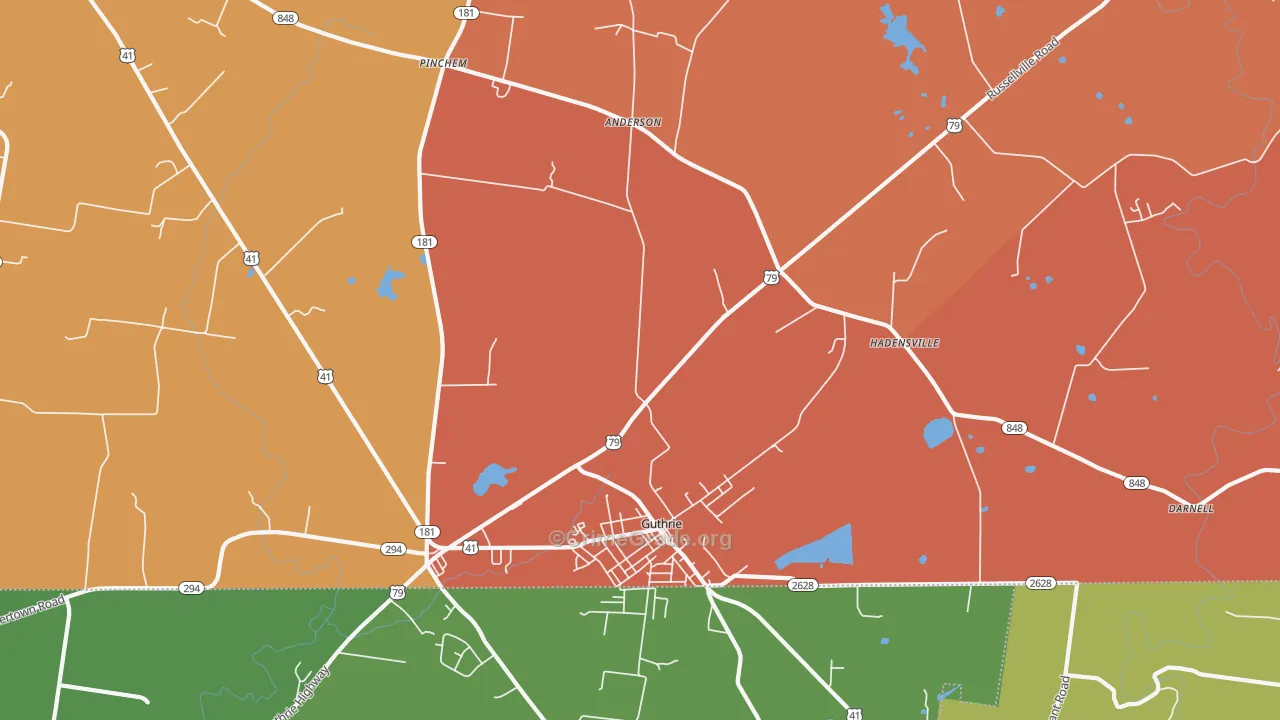 Guthrie, KY Map of Assault Rates