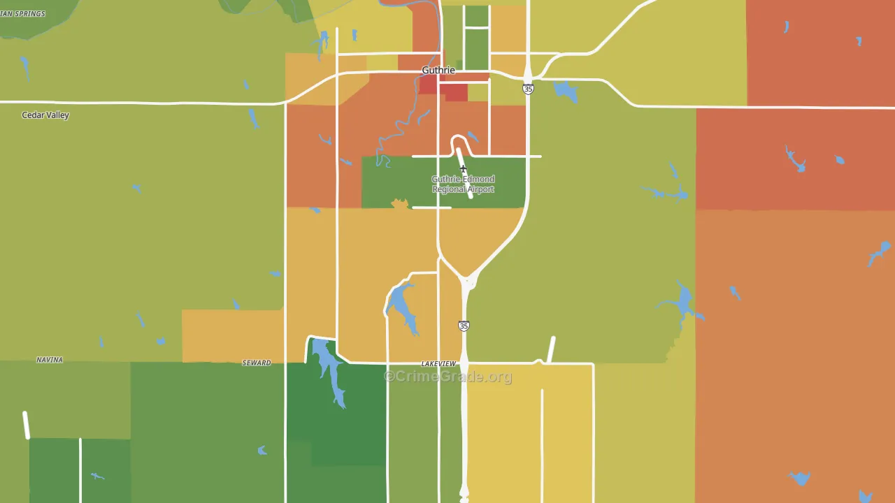 Guthrie, OK Map of Assault Rates