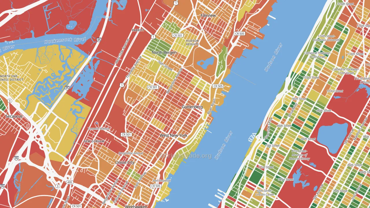Guttenberg, NJ Map of Assault Rates