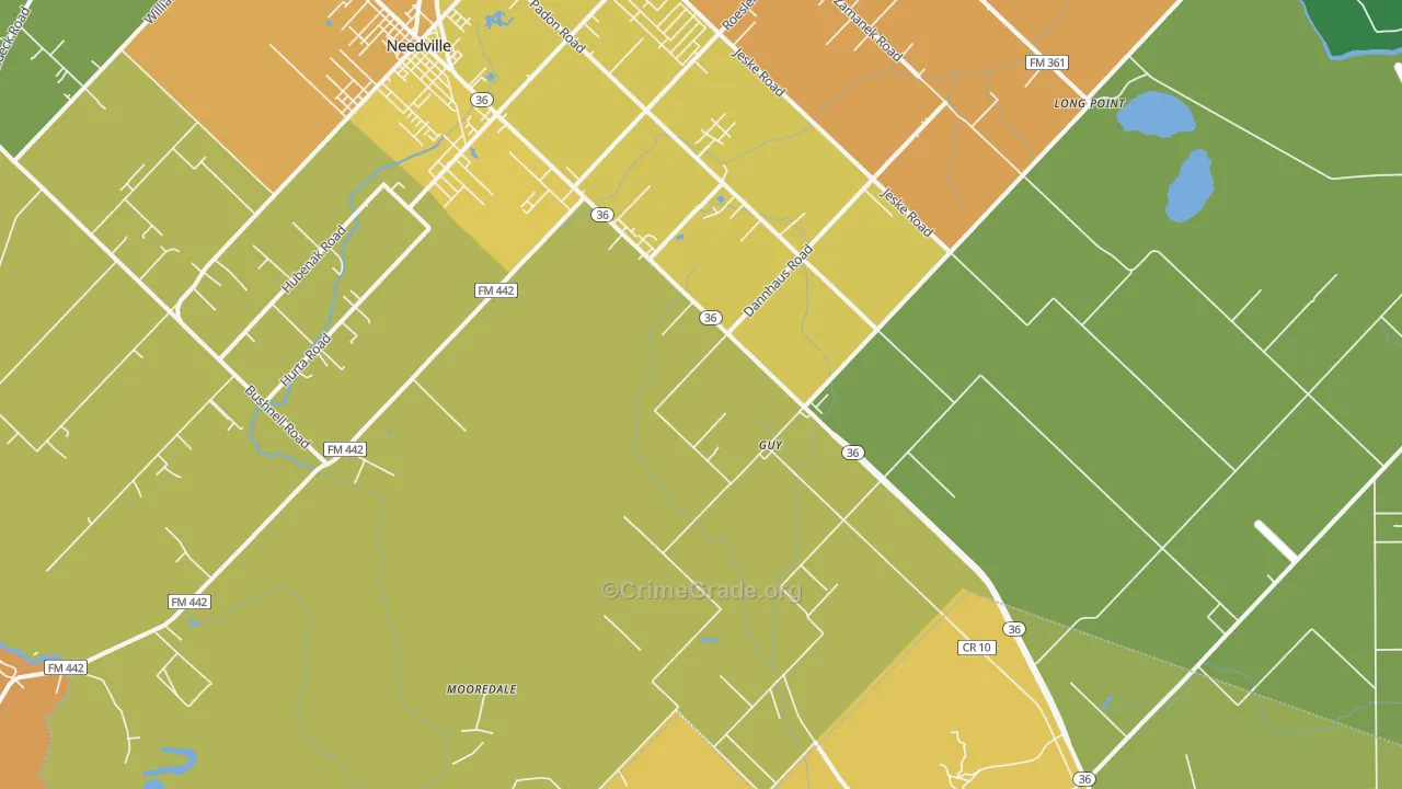 Guy, TX Map of Assault Rates