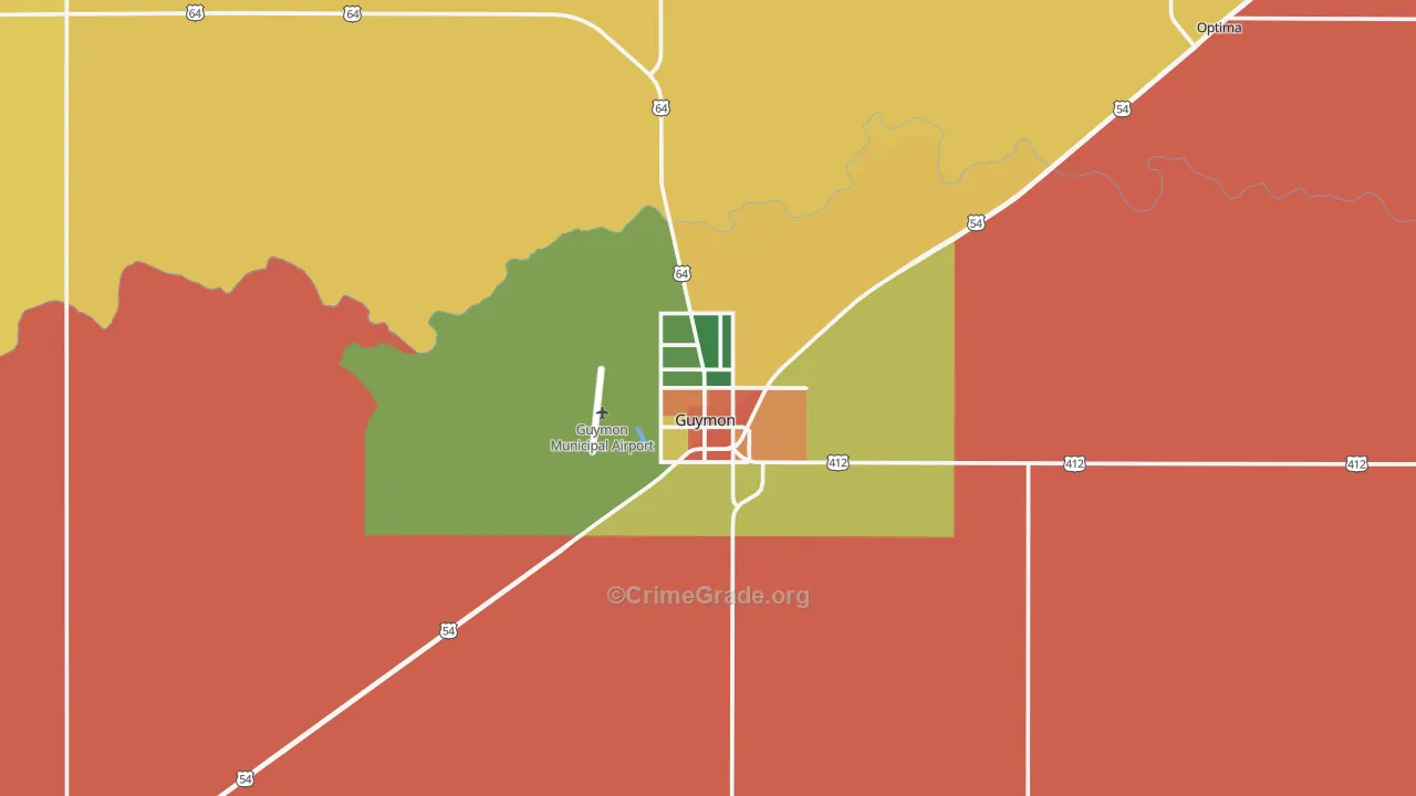 Guymon, OK Map of Assault Rates