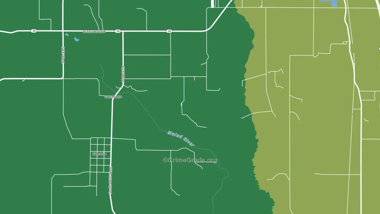 Gwenford, ID Map of Assault Rates