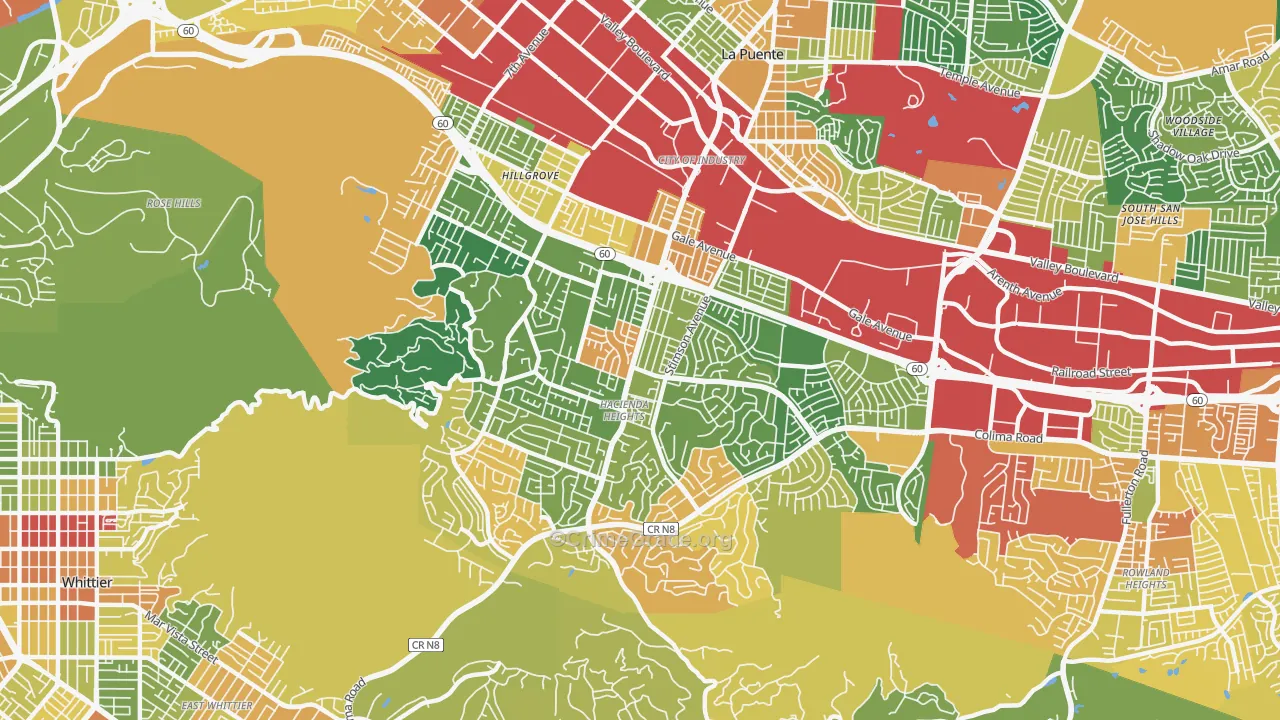 Hacienda Heights, CA Map of Assault Rates