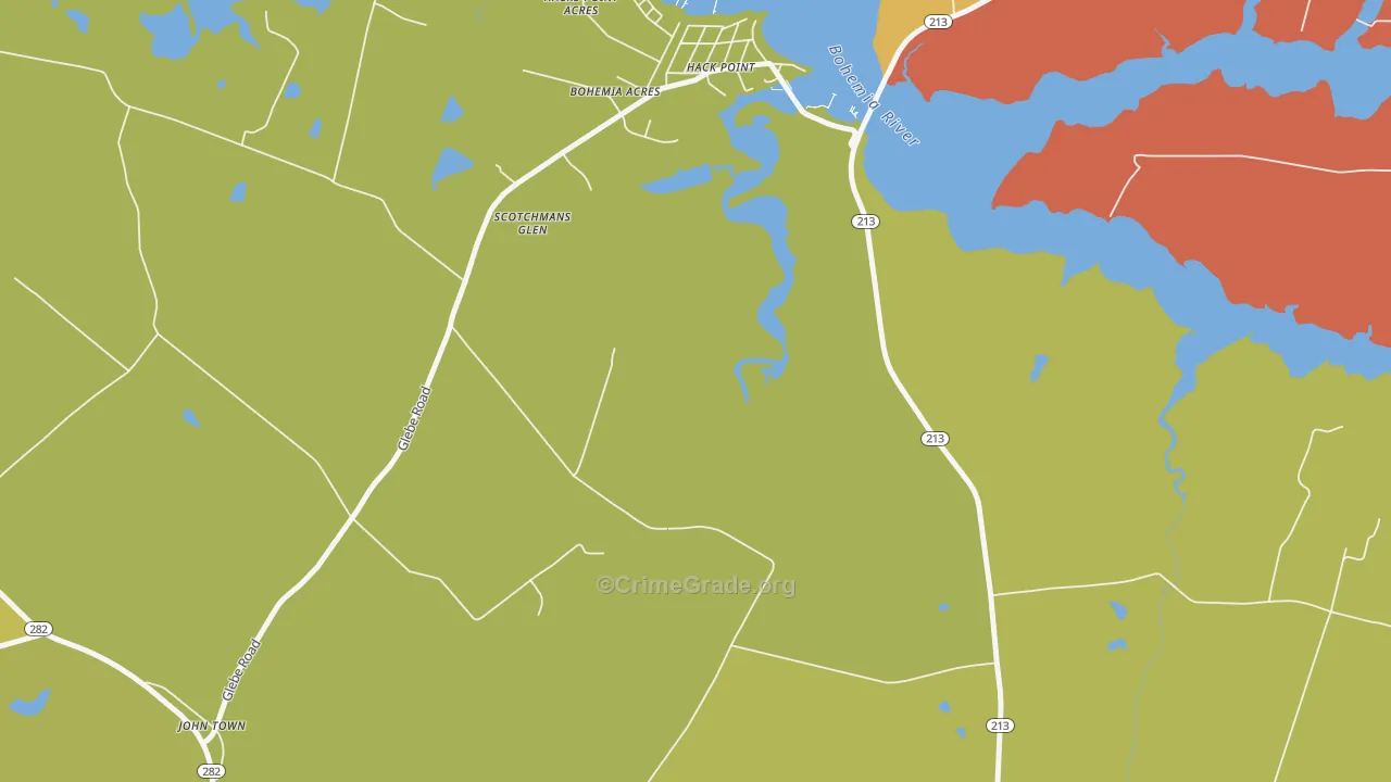 Hack Point, MD Map of Assault Rates