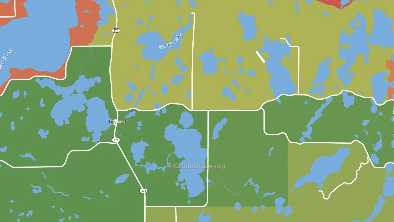 Hackensack, MN Map of Assault Rates