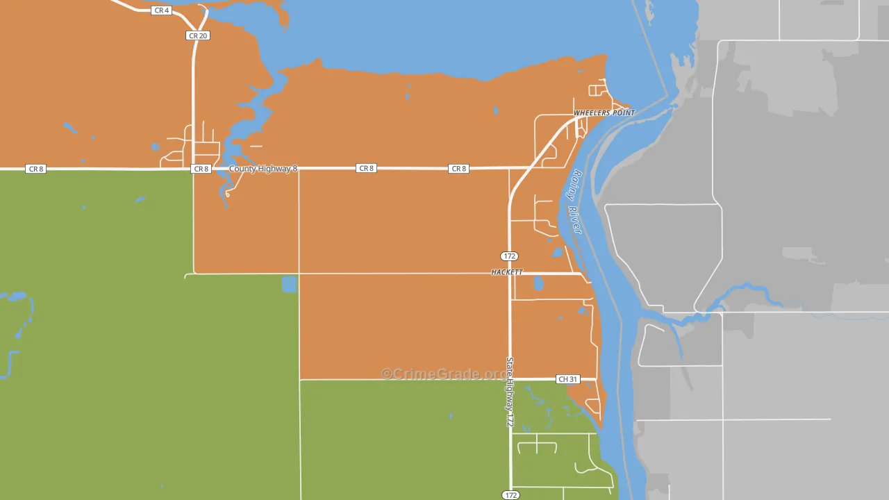Hackett, MN Map of Assault Rates