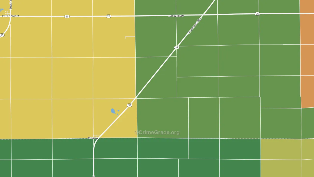 Hackleman, IN Map of Assault Rates