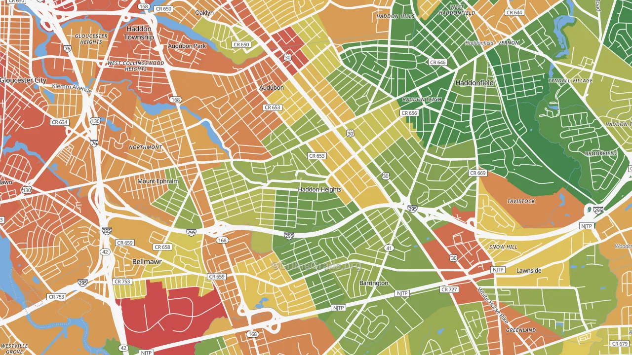 Haddon Heights, NJ Map of Assault Rates