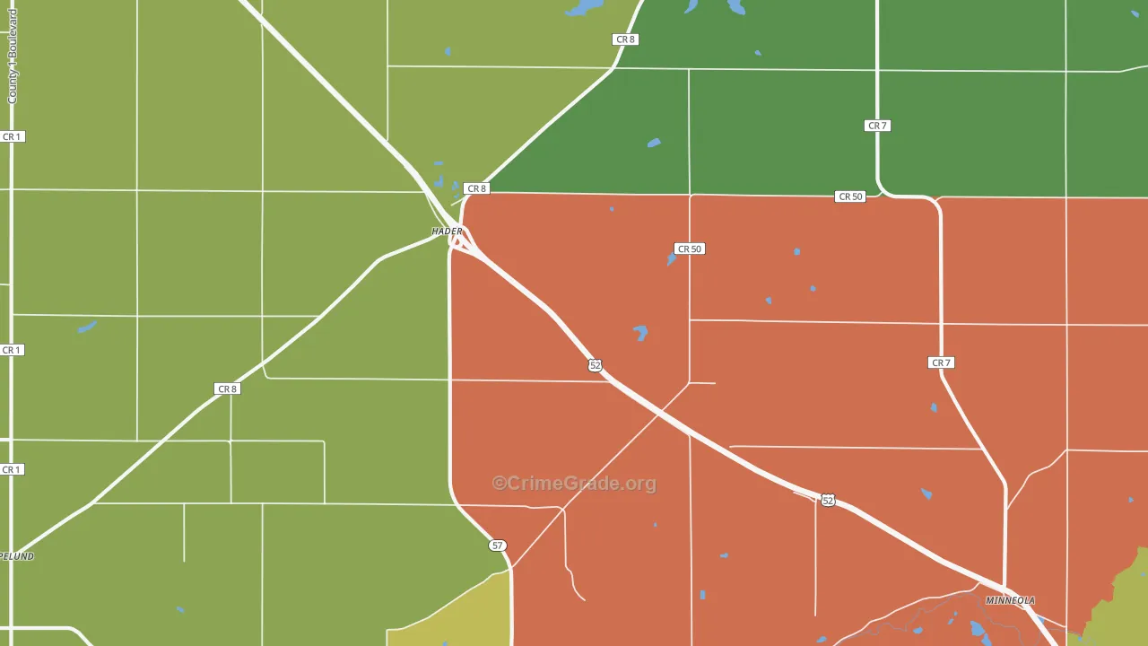 Hader, MN Map of Assault Rates