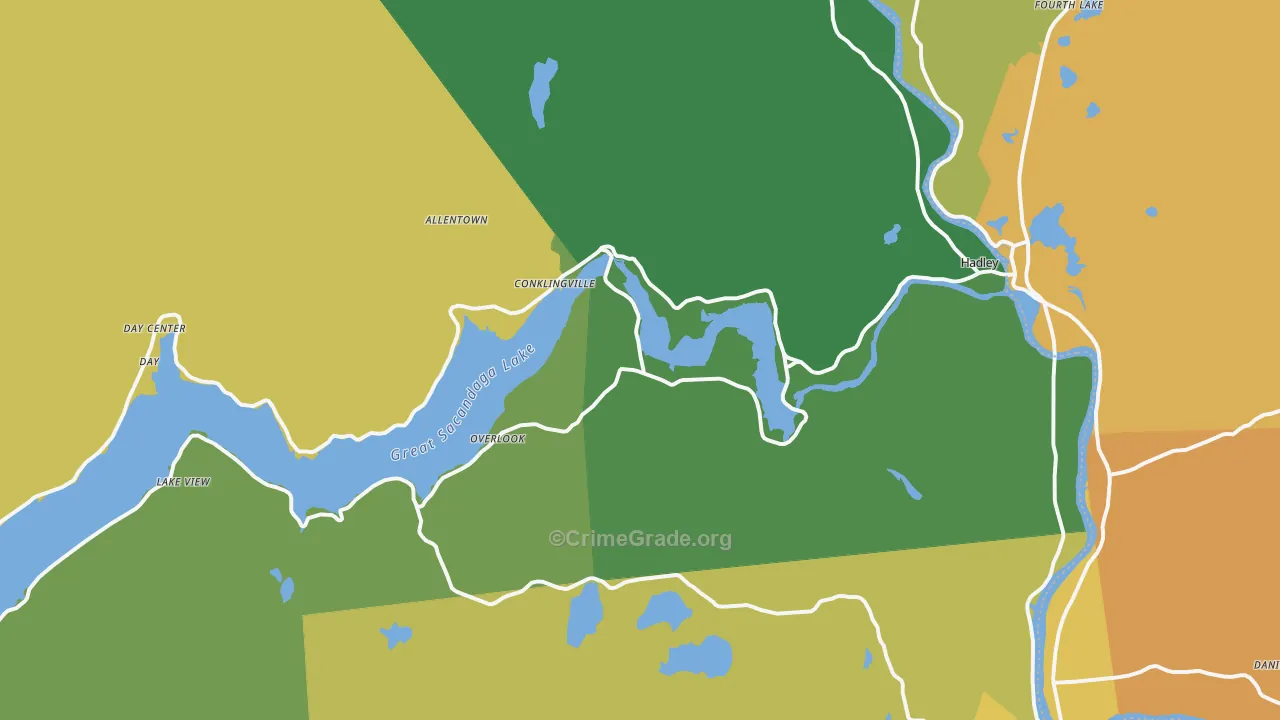 Hadley, NY Map of Assault Rates