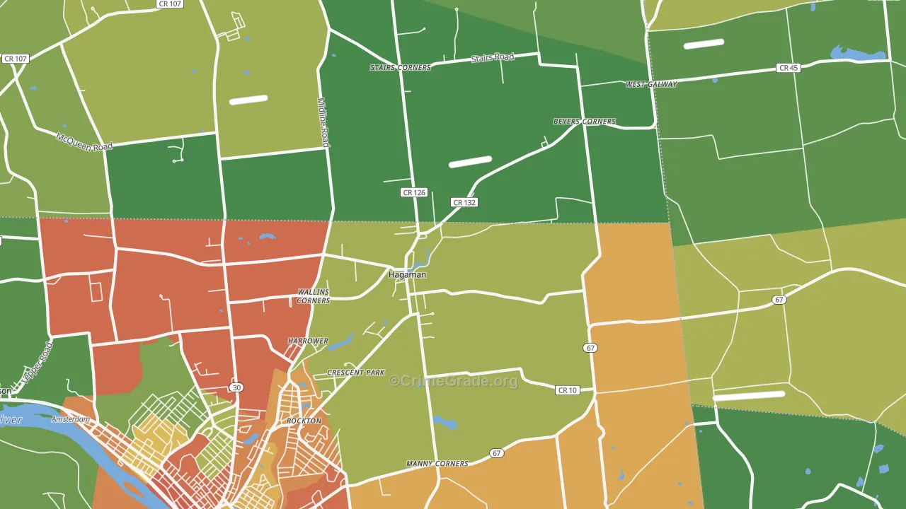 Hagaman, NY Map of Assault Rates