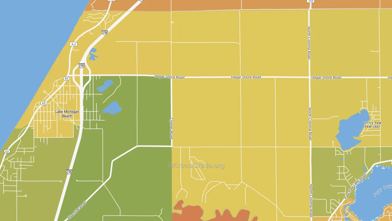 Hagar Shores, MI Map of Assault Rates
