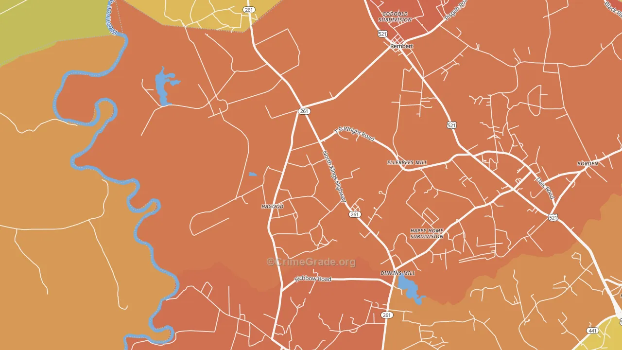 Hagood, SC Map of Assault Rates