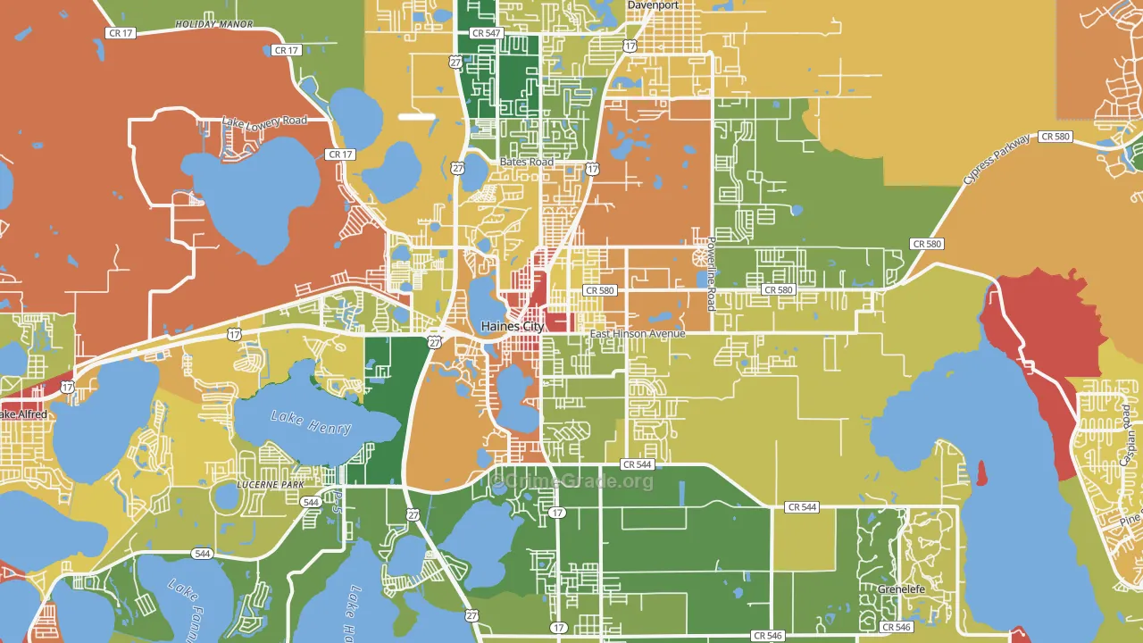 Haines City, FL Map of Assault Rates