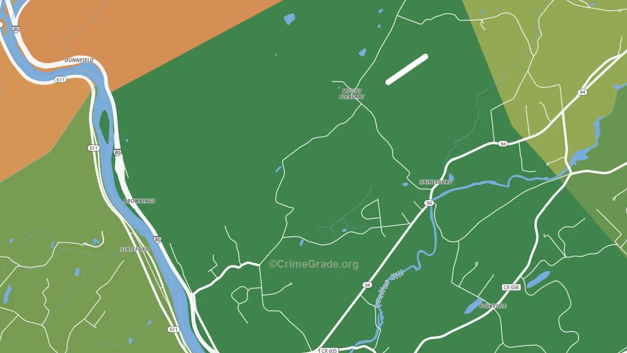Hainesburg, NJ Map of Assault Rates