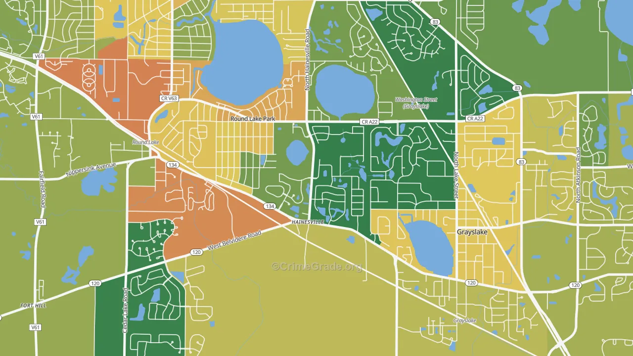 Hainesville, IL Map of Assault Rates
