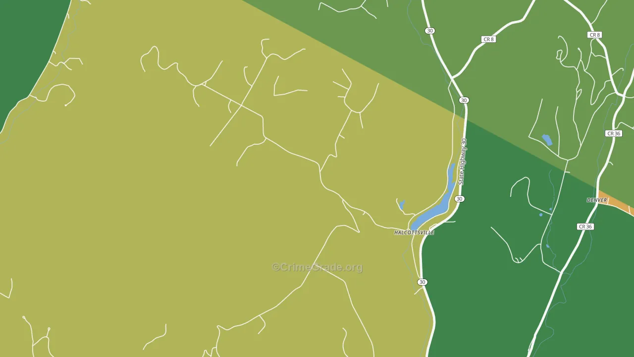 Halcottsville, NY Map of Assault Rates