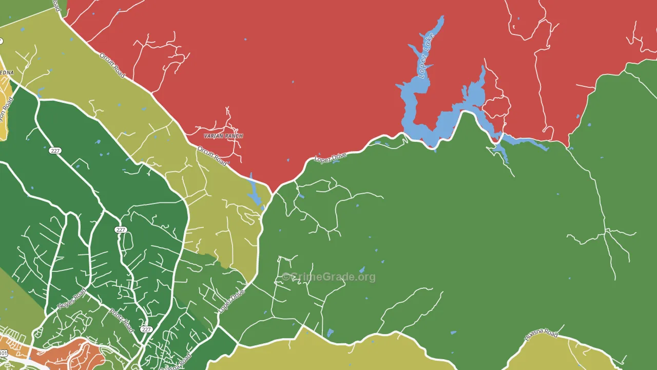 Halcyon, CA Map of Assault Rates