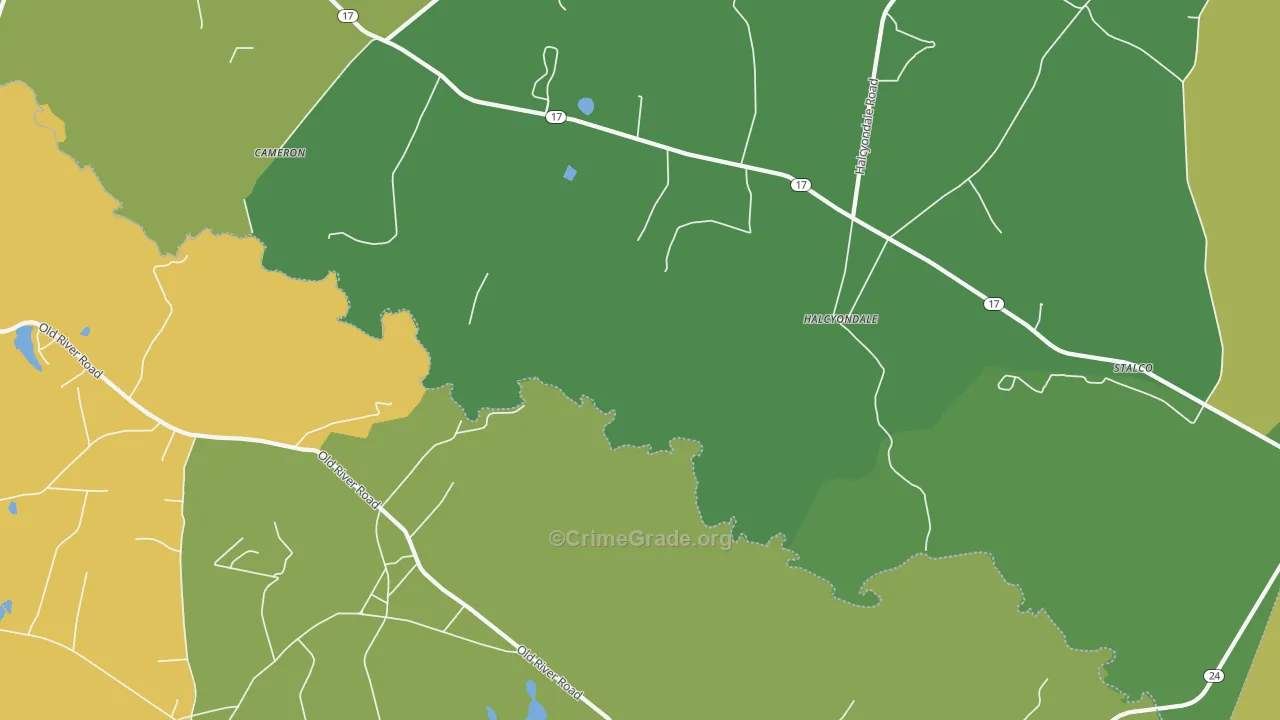 Halcyondale, GA Map of Assault Rates