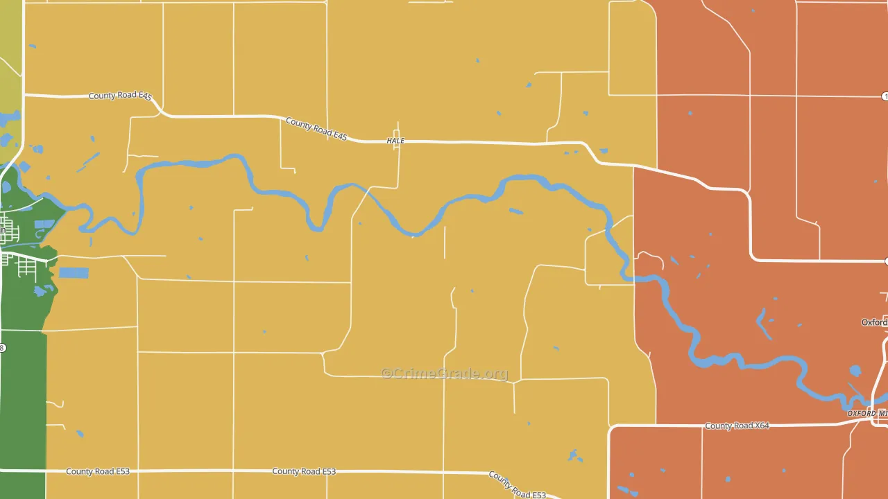 Hale, IA Map of Assault Rates