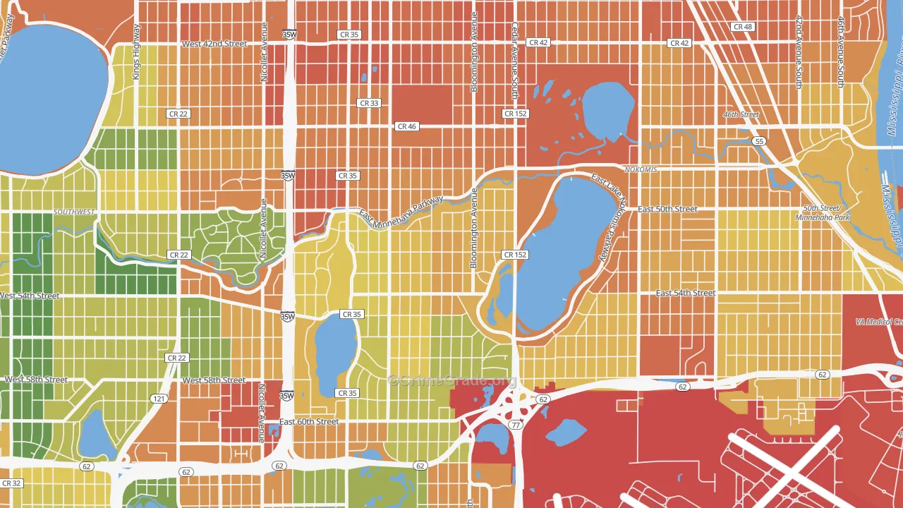 Hale, Minneapolis, MN Map of Assault Rates
