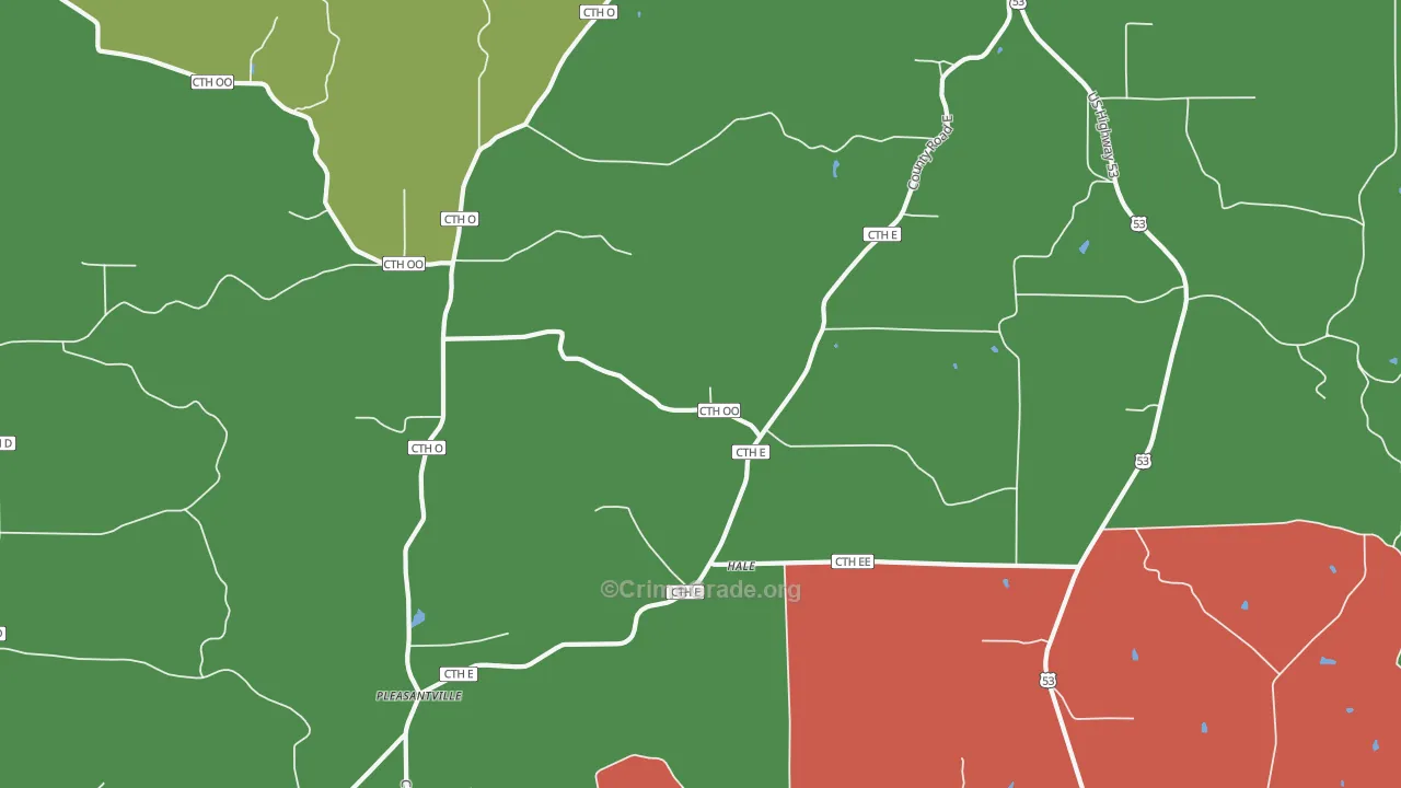 Hale, WI Map of Assault Rates