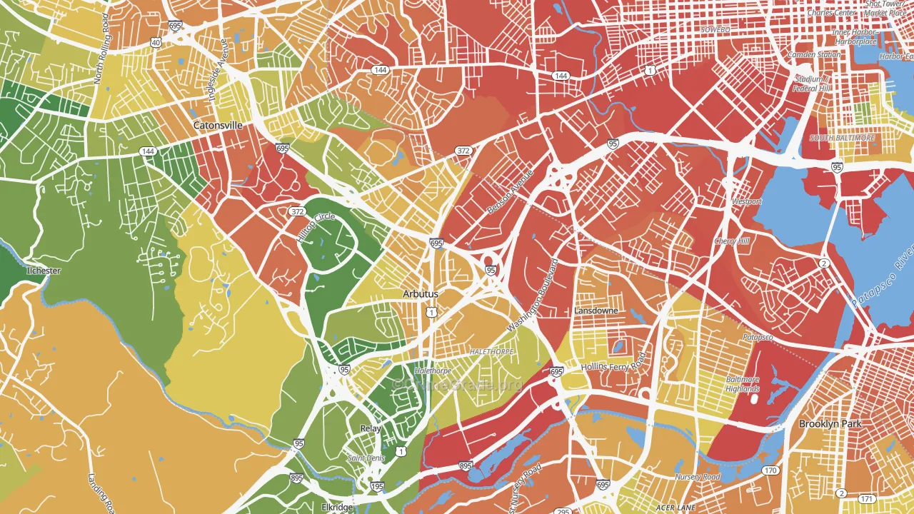 Halethorpe, MD Map of Assault Rates