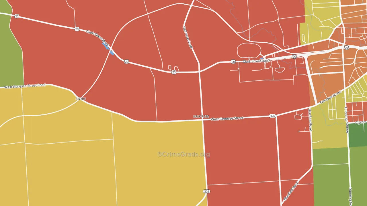 Half Acre, NY Map of Assault Rates