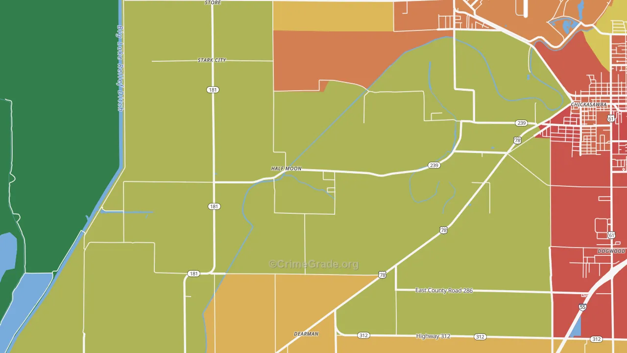Half Moon, AR Map of Assault Rates