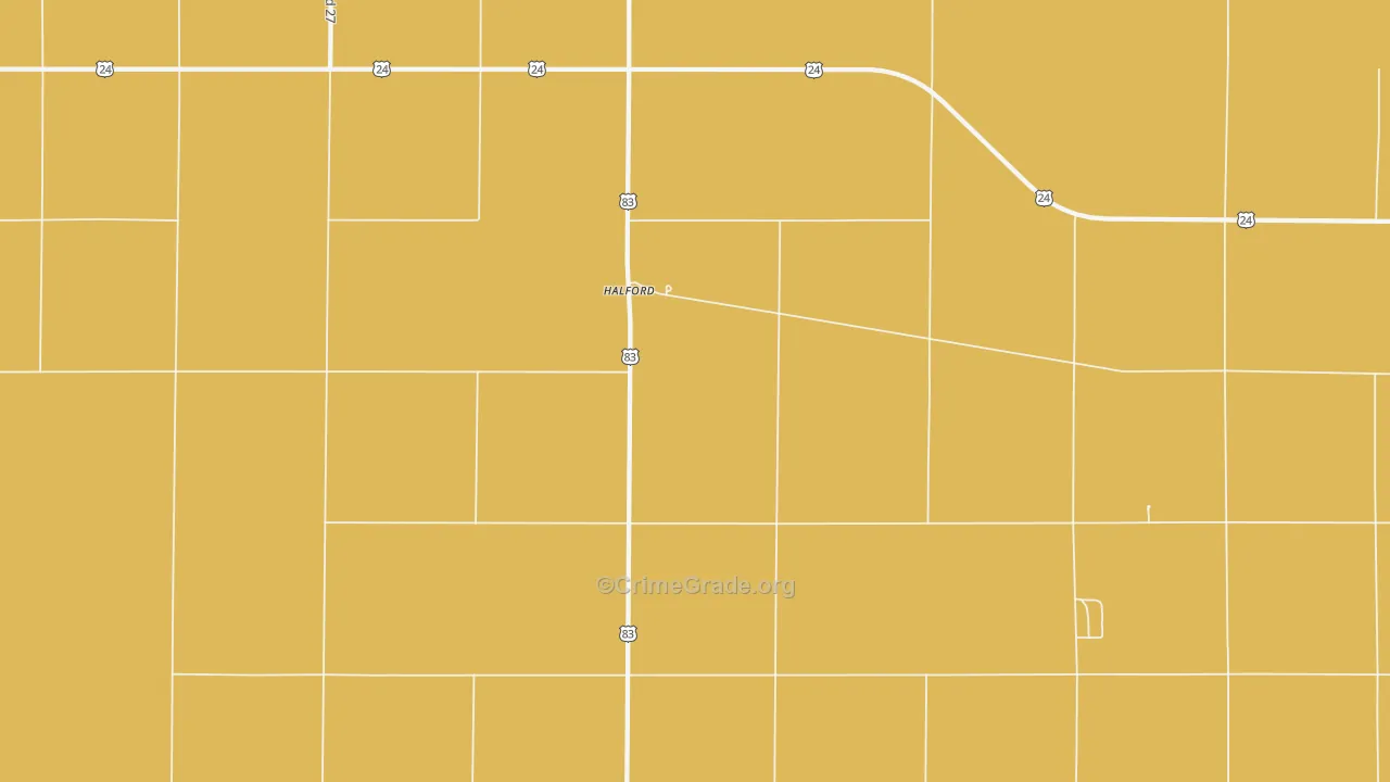 Halford, KS Map of Assault Rates