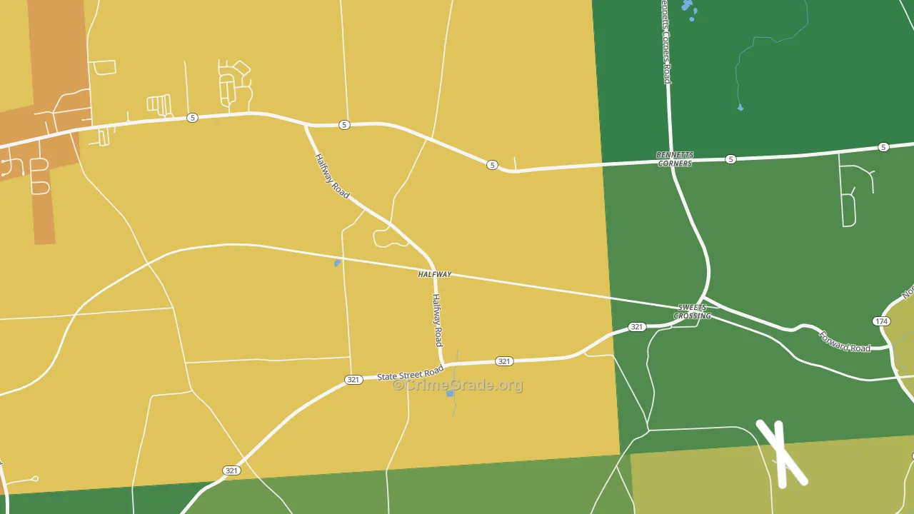 Halfway, NY Map of Assault Rates