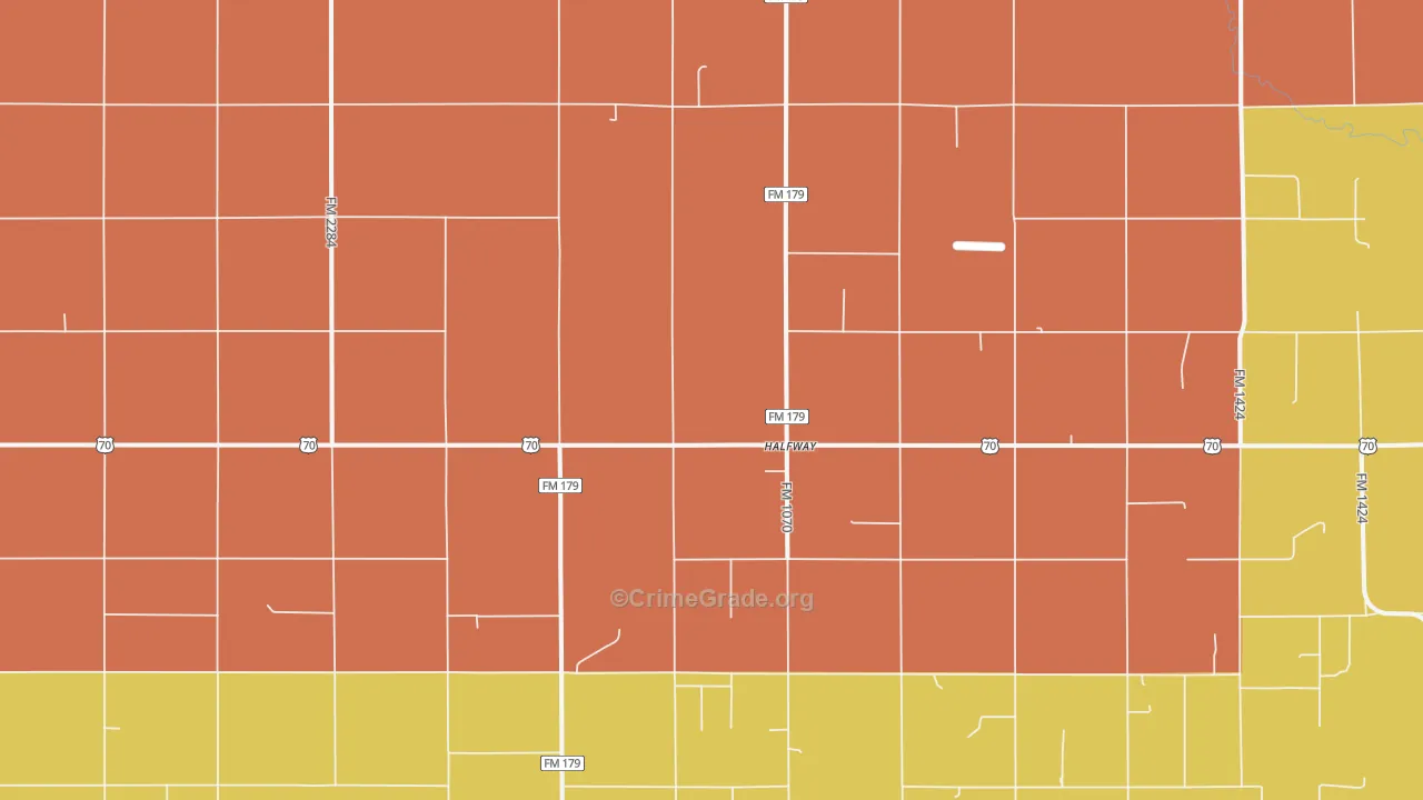Halfway, TX Map of Assault Rates