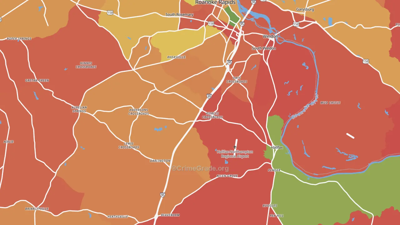 Halifax County, NC Map of Assault Rates