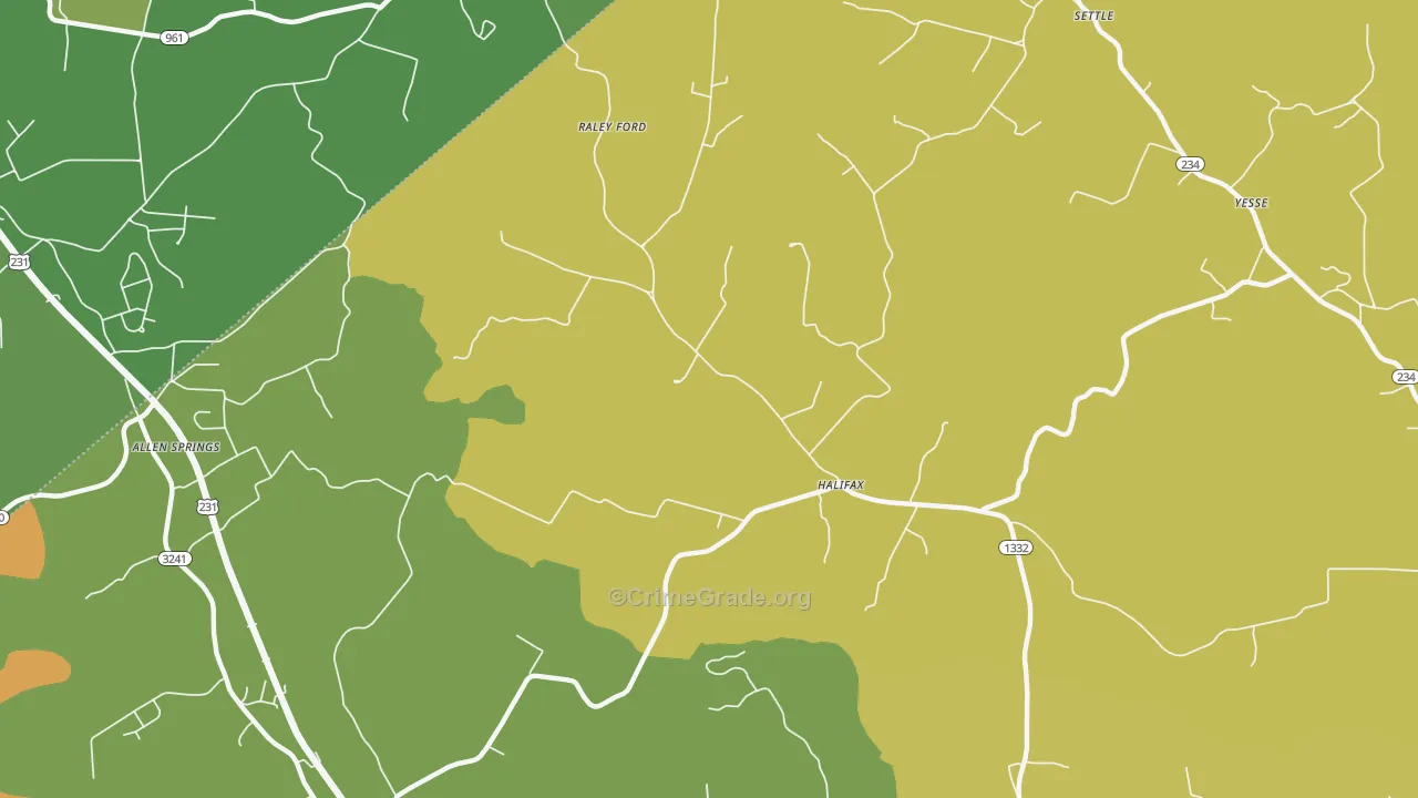 Halifax, KY Map of Assault Rates