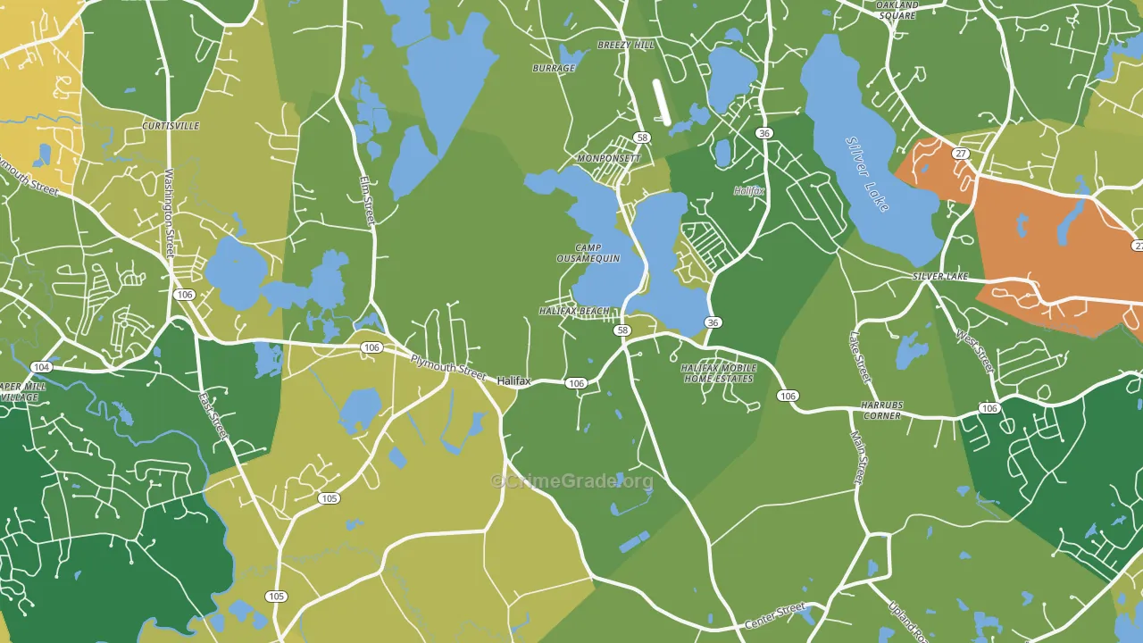 Halifax, MA Map of Assault Rates