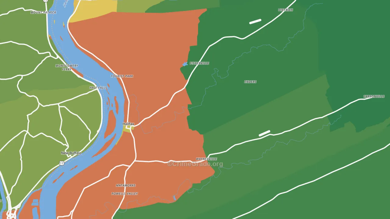 Halifax, PA Map of Assault Rates
