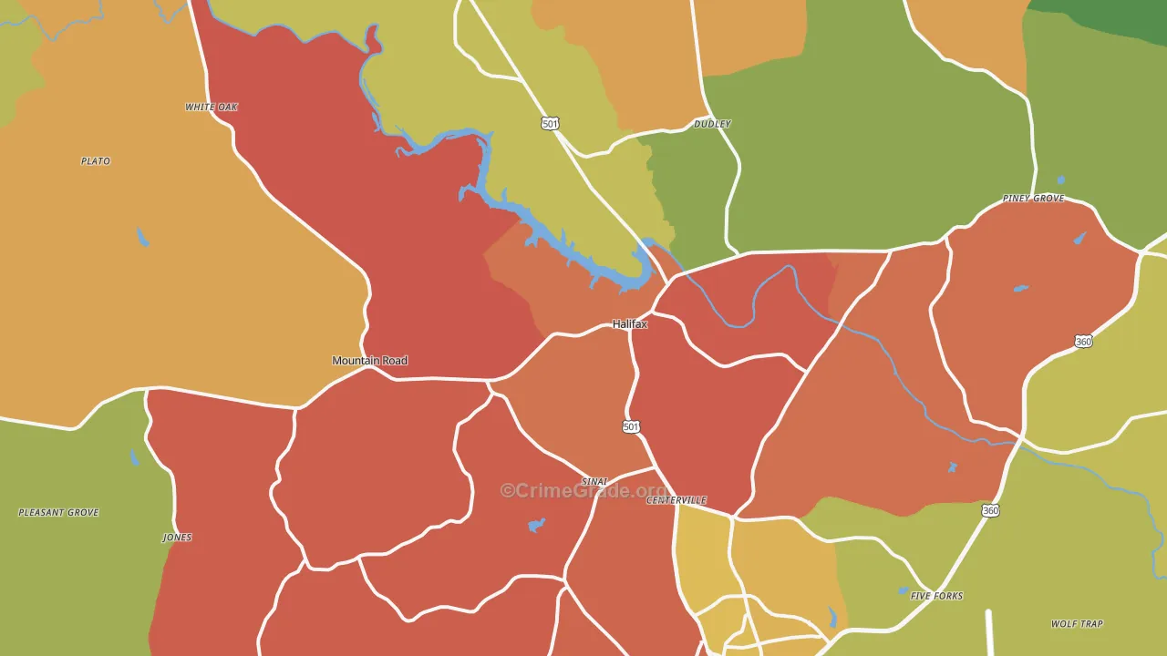 Halifax, VA Map of Assault Rates