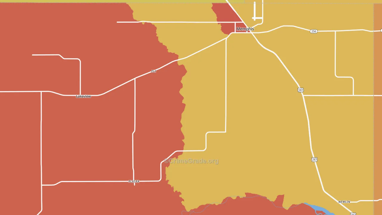 Hall County, TX Map of Assault Rates
