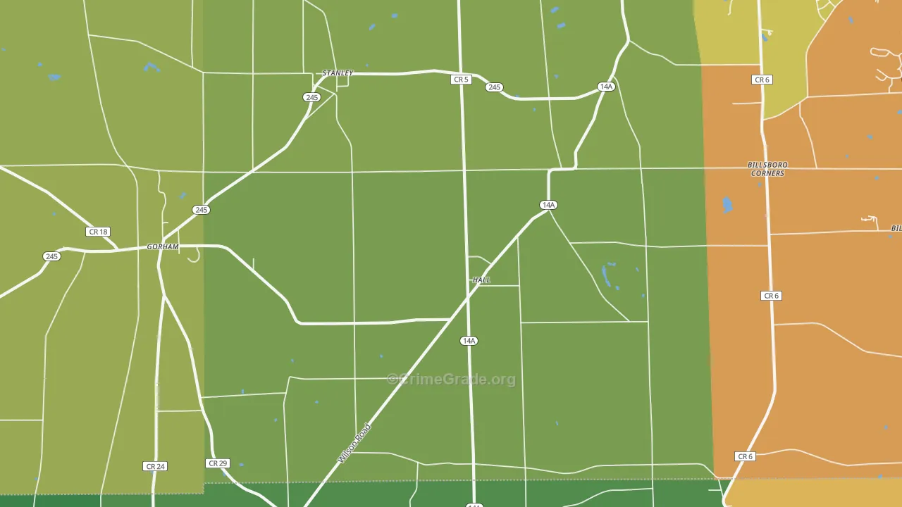 Hall, NY Map of Assault Rates