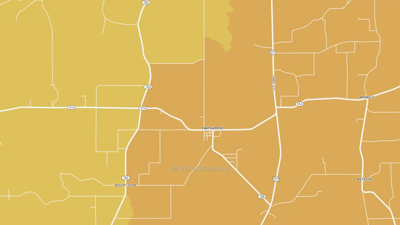 Hall Summit, LA Map of Assault Rates