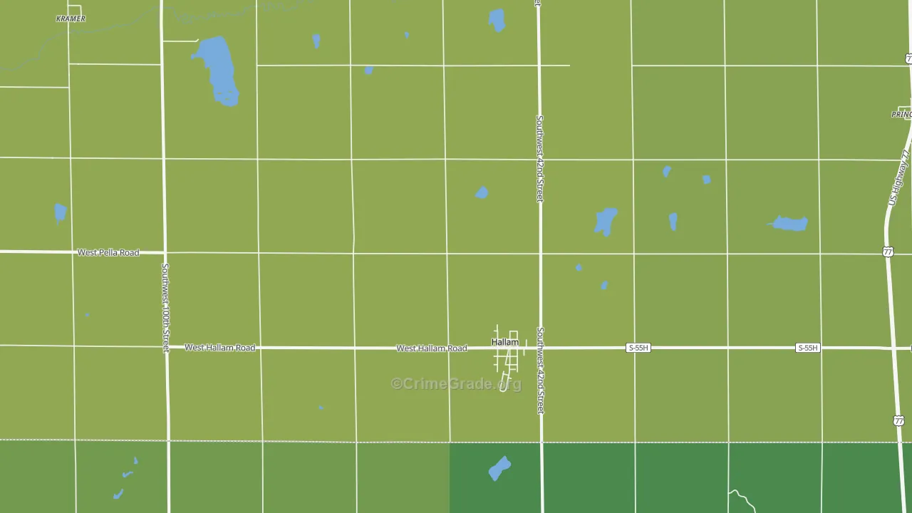 Hallam, NE Map of Assault Rates